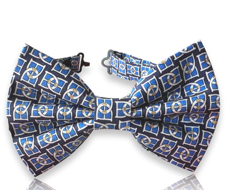 Heritage Mosaic premium svilena leptir mašna od twill svile sa geometrijskim dezenom